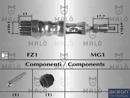 8534 AKRON-MALÒ Тормозной шланг (фото 1)