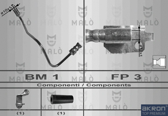 8601 AKRON-MALÒ Тормозной шланг (фото 1)