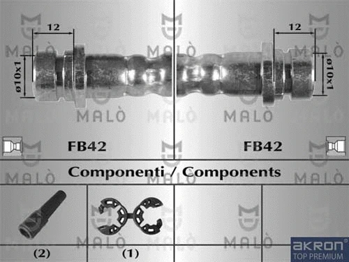 8916 AKRON-MALÒ Тормозной шланг (фото 1)