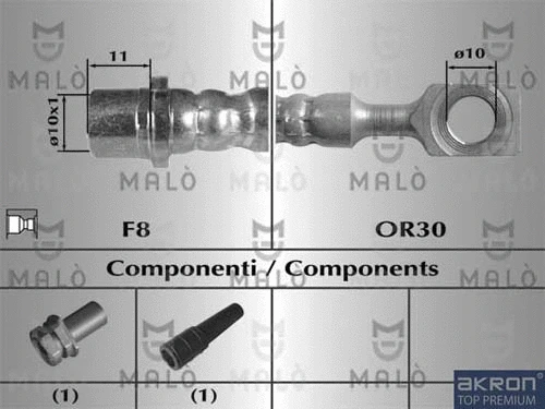 8934 AKRON-MALÒ Тормозной шланг (фото 1)