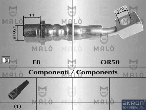8937 AKRON-MALÒ Тормозной шланг (фото 1)