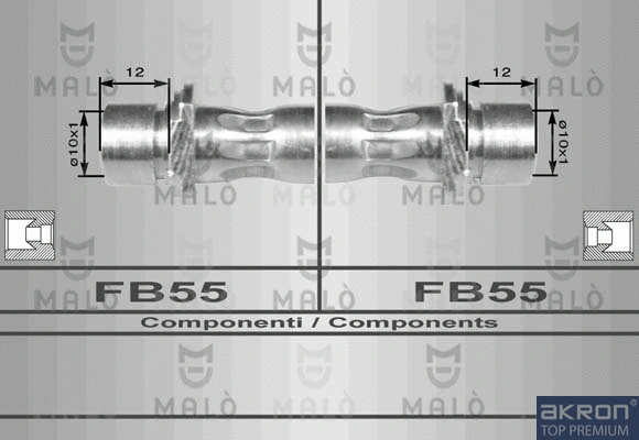 8959 AKRON-MALÒ Тормозной шланг (фото 1)