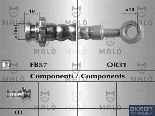 8995 AKRON-MALÒ Тормозной шланг (фото 1)