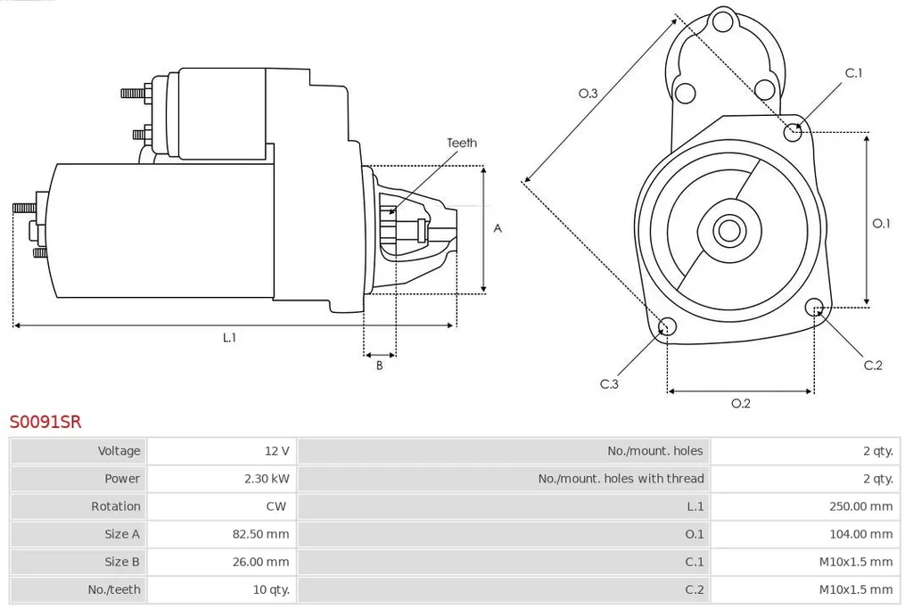 S0091SR AS-PL Стартер (фото 1)