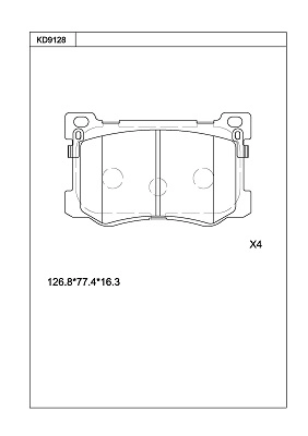 KD9128 ASIMCO Комплект тормозных колодок, дисковый тормоз (фото 1)