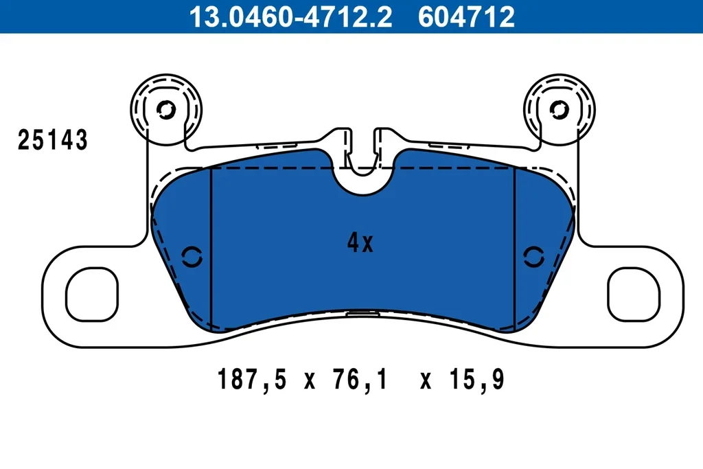13.0460-4712.2 ATE Комплект тормозных колодок, дисковый тормоз (фото 1)