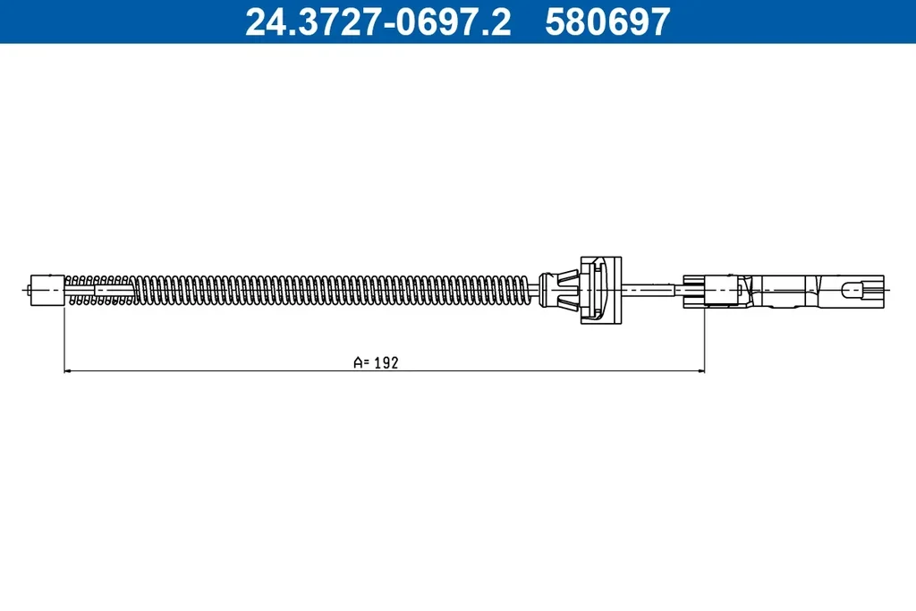 24.3727-0697.2 ATE Тросик, cтояночный тормоз (фото 1)