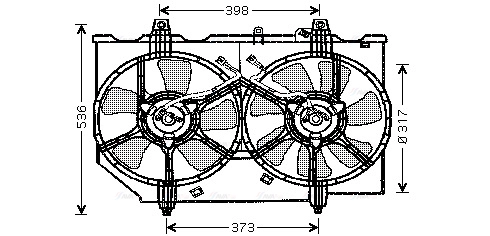 DN7513 AVA Вентилятор, охлаждение двигателя (фото 2)