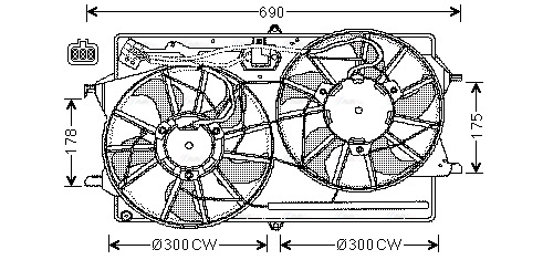 FD7507 AVA Вентилятор, охлаждение двигателя (фото 2)