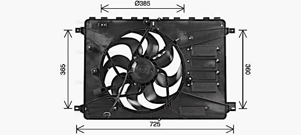 FD7554 AVA Вентилятор, охлаждение двигателя (фото 2)