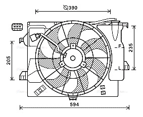 HY7546 AVA Вентилятор, охлаждение двигателя (фото 2)