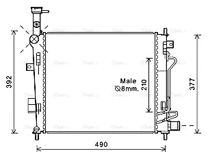 KA2190 AVA Радиатор, охлаждение двигателя (фото 2)