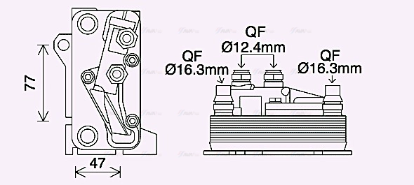 MS3714 AVA Масляный радиатор, автоматическая коробка передач (фото 2)