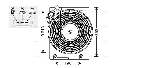 OL7508 AVA Вентилятор, охлаждение двигателя (фото 2)