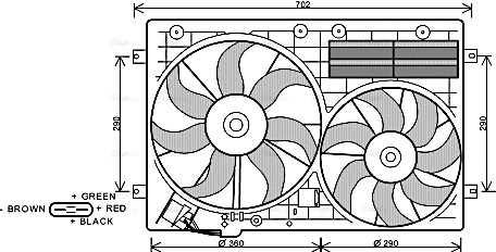 VN7529 AVA Вентилятор, охлаждение двигателя (фото 2)