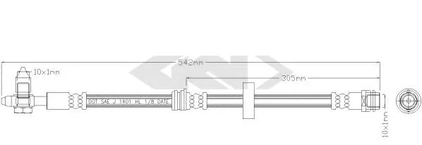 339683 GKN SPIDAN/LOEBRO Тормозной шланг (фото 1)