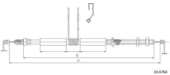 10.6764 CABOR Тросик, cтояночный тормоз (фото 3)