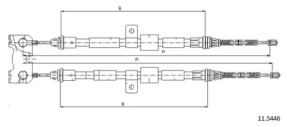 11.5446 CABOR Тросик, cтояночный тормоз (фото 2)