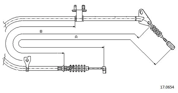 17.0654 CABOR Тросик, cтояночный тормоз (фото 2)