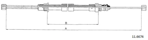 11.6674 CABOR Тросик, cтояночный тормоз (фото 2)