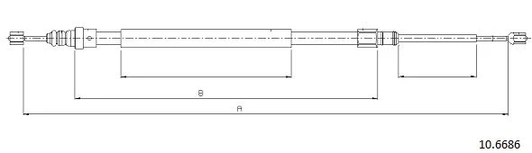 10.6686 CABOR Тросик, cтояночный тормоз (фото 3)