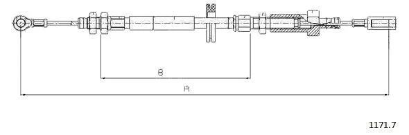 1171.7 CABOR Тросик, cтояночный тормоз (фото 3)