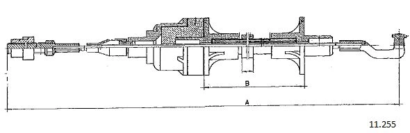 11.255 CABOR Трос, управление сцеплением (фото 1)