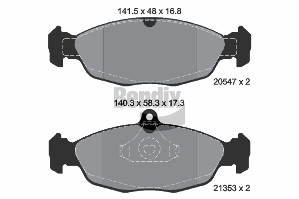 BPD1052 BENDIX Braking Комплект тормозных колодок, дисковый тормоз (фото 2)