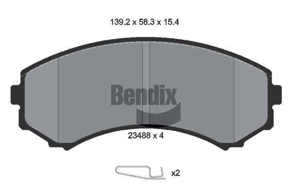 BPD1346 BENDIX Braking Комплект тормозных колодок, дисковый тормоз (фото 2)