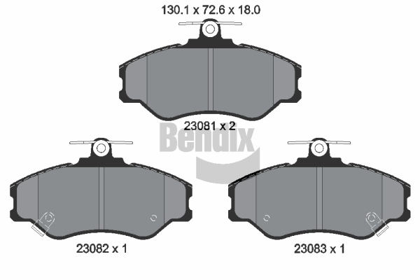 BPD1913 BENDIX Braking Комплект тормозных колодок, дисковый тормоз (фото 2)