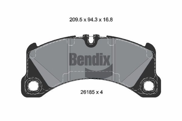 BPD2425 BENDIX Braking Комплект тормозных колодок, дисковый тормоз (фото 2)