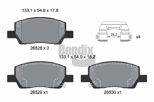 BPD2571 BENDIX Braking Комплект тормозных колодок, дисковый тормоз (фото 1)