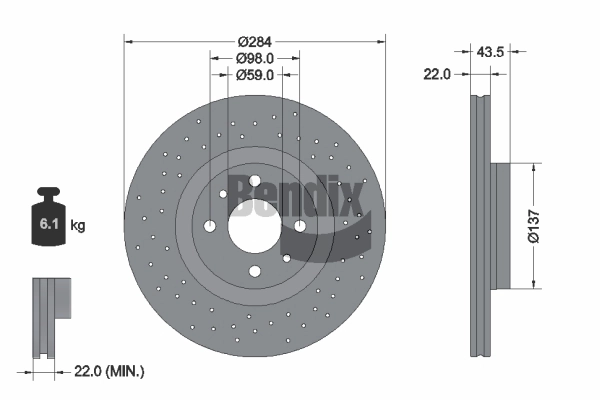 BDS2332 BENDIX Braking Тормозной диск (фото 1)