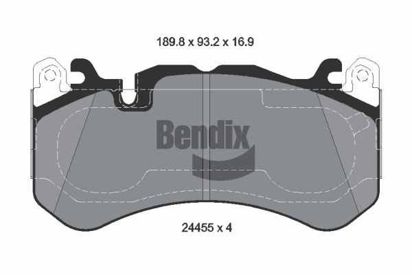 BPD2423 BENDIX Braking Комплект тормозных колодок, дисковый тормоз (фото 1)
