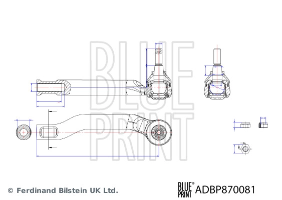 ADBP870081 BLUE PRINT Наконечник поперечной рулевой тяги (фото 1)