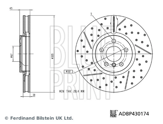 ADBP430174 BLUE PRINT Тормозной диск (фото 1)