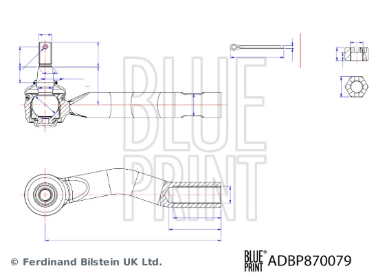 ADBP870079 BLUE PRINT Наконечник поперечной рулевой тяги (фото 1)