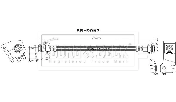 BBH9052 BORG & BECK Тормозной шланг (фото 1)