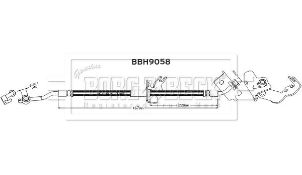 BBH9058 BORG & BECK Тормозной шланг (фото 1)