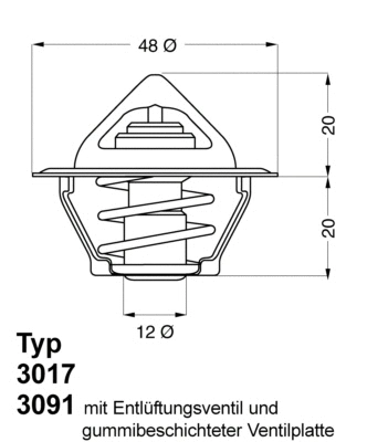 3091.92D BorgWarner (Wahler) Термостат, охлаждающая жидкость (фото 1)