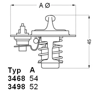 3498.88D BorgWarner (Wahler) Термостат, охлаждающая жидкость (фото 1)