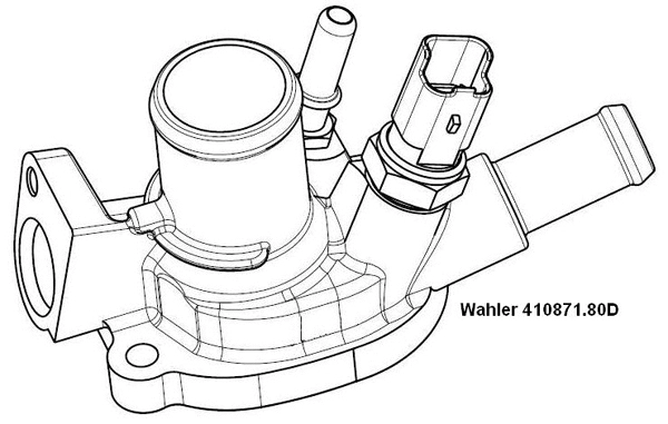 410871.80D BorgWarner (Wahler) Термостат, охлаждающая жидкость (фото 2)
