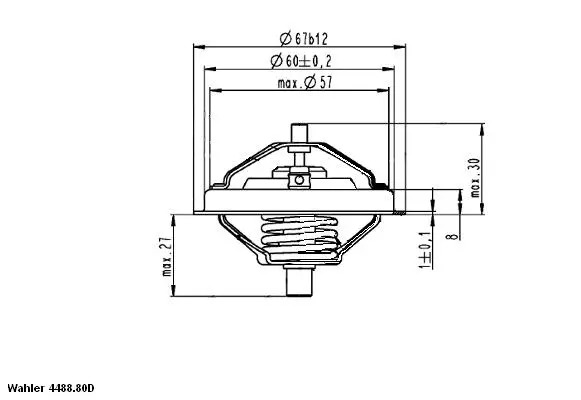 4488.80D0 BorgWarner (Wahler) Термостат, охлаждающая жидкость (фото 1)