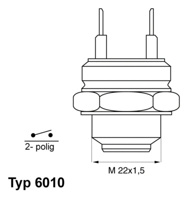 6010.75D BorgWarner (Wahler) Термовыключатель, вентилятор радиатора (фото 1)