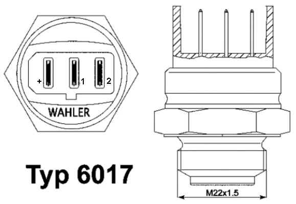 6017.95D BorgWarner (Wahler) Термовыключатель, вентилятор радиатора (фото 1)