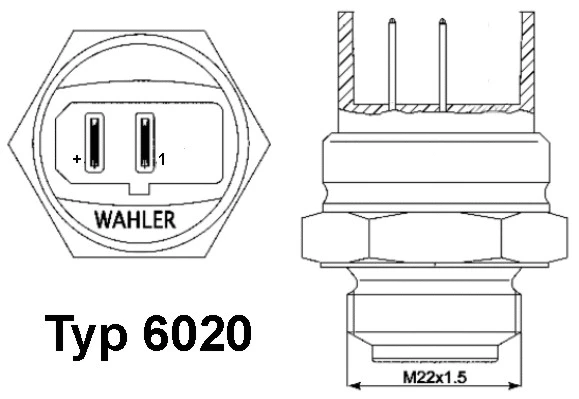 6020.95D BorgWarner (Wahler) Термовыключатель, вентилятор радиатора (фото 1)
