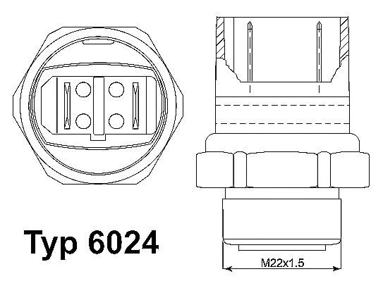 6024.95D BorgWarner (Wahler) Термовыключатель, вентилятор радиатора (фото 1)