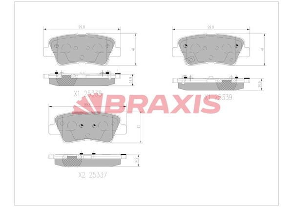 AA0756 BRAXIS Комплект тормозных колодок, дисковый тормоз (фото 1)