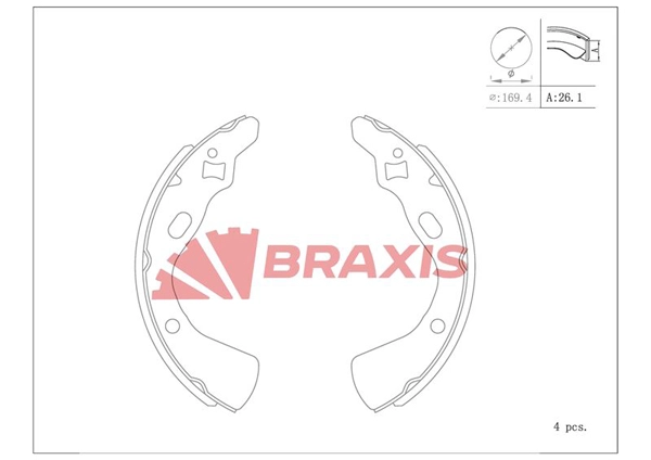 AC0154 BRAXIS Комплект тормозных колодок (фото 1)