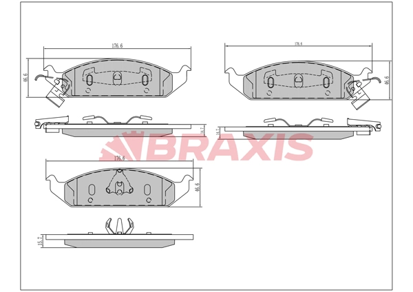 AA0689 BRAXIS Комплект тормозных колодок, дисковый тормоз (фото 1)